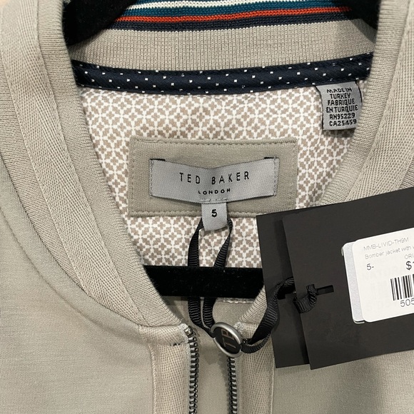 Ted Baker Livid Slim Fit Bomber Jacket Natural 5/L - Picture 9 of 10